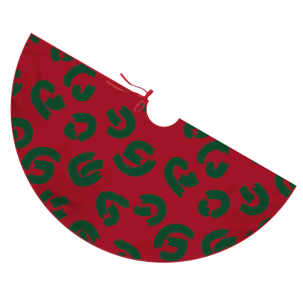Military Camoflage Christmas Abstract On Red Christmas Tree Skirt Home Decor
