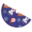 Cartoon Kawaii Rabbit With Cake Slices And Snowflakes Pattern Christmas Tree Skirt Home Decor