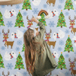 Polar Bears Reindeer And Christmas Tree Wallpaper Wall Mural Home Decor