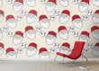 Hand Drawn Sleeping Santa Claus Pattern Xmas Themed Wallpaper Wall Mural Home Decor