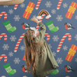 Christmas Candy Cane Gift Sock And Bullfinch Bird Wallpaper Wall Mural Home Decor