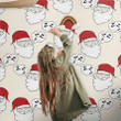 Hand Drawn Sleeping Santa Claus Pattern Xmas Themed Wallpaper Wall Mural Home Decor