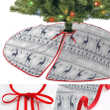 Christmas Background Knitted Deer And Snowflake On Gray Background Christmas Tree Skirt Home Decor