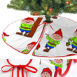 Awesome Activities Of Gnomes Smiling Faces Christmas Tree Skirt Home Decor