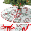 Colorful Candies Snowflakes And Christmas Mistletoe Christmas Tree Skirt Home Decor