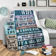 Husband Gift For Wife Nautical Sea Wooden Sign Design Sherpa Fleece Blanket