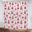 Red Christmas Trees Gift Boxs And Snowflakes Window Curtains Door Curtains Home Decor