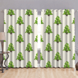 Green Small Chrismas Trees With Light Balls Window Curtains Door Curtains Home Decor