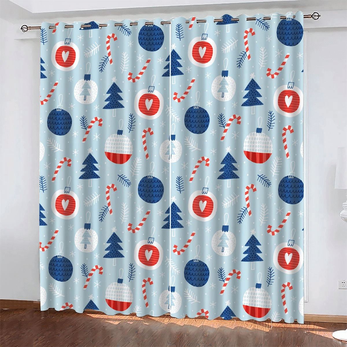 Creative Hand Drawn Textures With Balls Trees And Candy Pattern Window Curtains Door Curtains Home Decor