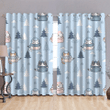 Cute Cartoon Kawaii Cats With Scarf And Christmas Tree Pattern Window Curtains Door Curtains Home Decor