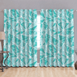 Abstract Mint Green Christmass Snowflakes On Triangles Repeat Pattern Window Curtains Door Curtains Home Decor