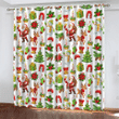 Christmas Tree Red Poinsettiasanta Reindeer And Snowman Window Curtains Door Curtains Home Decor