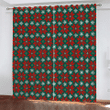 Little Christmas Red Poinsettia On Green Background Window Curtains Door Curtains Home Decor