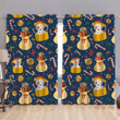 Christmas Snowman Candy Cane And Present Box Window Curtains Door Curtains Home Decor