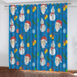 Santa Xmas Snowman Bell Tree Ball And Snowflake Window Curtains Door Curtains Home Decor