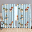Christnas Cute Snowman In Scarf With Snowflake Window Curtains Door Curtains Home Decor