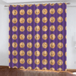 Kawaii Smiling And Happy Food Characters On Purple Background Window Curtains Door Curtains Home Decor