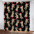 Funny Cartoon Gingerbread Man Santa Hat Dancing Window Curtains Door Curtains Home Decor