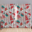 Christmas Santas And Gnomes Hats Window Curtains Door Curtains Home Decor