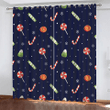 Colorful Christmas Candy On Dark Blue Background Window Curtains Door Curtains Home Decor