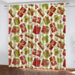 Beige Background Pattern With Red And Green Gift Boxes Window Curtains Door Curtains Home Decor