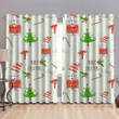 Christmas With White Dogs And Other Elements Window Curtains Door Curtains Home Decor