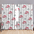 Merry Christmas Santa With Funny Emotion And Snowflake Pattern Window Curtains Door Curtains Home Decor
