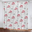 Merry Christmas Santa With Funny Emotion And Snowflake Pattern Window Curtains Door Curtains Home Decor