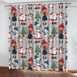 Christmas Tree Santa Snowman And Penguin With Scarf Window Curtains Door Curtains Home Decor