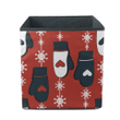 Colorful Overlapping Backdrop With Snowflakes And Heart Mittens Storage Bin Storage Cube