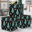 Christmas Tree Candy Canes And Socks Black Background Storage Bin Storage Cube
