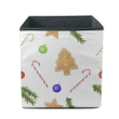 Colorful Christmas Balls Fir Branches Gingerbread Candy Storage Bin Storage Cube