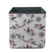 Grey Christmas With Cute Flying Birds Storage Bin Storage Cube
