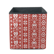 Scandinavian Traditional Embroidery Folk Art Style With Snowflakes Storage Bin Storage Cube