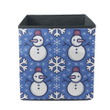 Xmas Snowmen And Big White Snowflakes Storage Bin Storage Cube