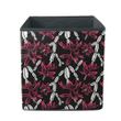 Blooming Christmas Cactus Black Red And White Storage Bin Storage Cube