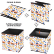 Illustrated Pattern With Train Railway Mistletoe Candy Cane Storage Bin Storage Cube