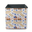 Illustrated Pattern With Train Railway Mistletoe Candy Cane Storage Bin Storage Cube