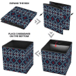 Red White And Blue Knitted Snowflakes Norwegian Pattern Storage Bin Storage Cube