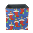 Christmas Little Santa Elf In Red Socks Pattern Storage Bin Storage Cube