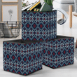 Red White And Blue Knitted Snowflakes Norwegian Pattern Storage Bin Storage Cube