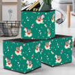 Christmas Llamas In Santa Hats And Decorative Elements Storage Bin Storage Cube