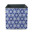 Decorative Stylish Snowflakes Hexagon Pattern Dark Blue Background Storage Bin Storage Cube