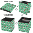 Cartoon French Bulldog Holly Berry And Leaves On Green Background Storage Bin Storage Cube