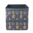 Cute Reindeer Wears Red Scarf Gloves And Xmas Boots Storage Bin Storage Cube