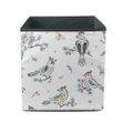 Winter Birds Pine Branches And Holly Berries Storage Bin Storage Cube