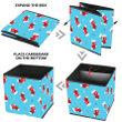 Christmas Red Socks On Blue Background Storage Bin Storage Cube