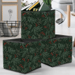 Hand-Illusrtated Retro Christmas Holiday Floral Berries Storage Bin Storage Cube