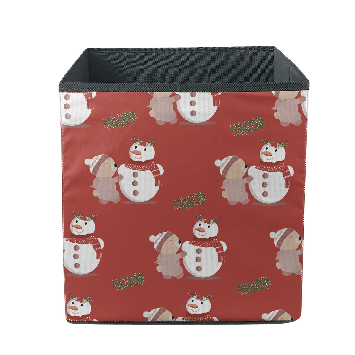 Cute Bear Making A Christmas Snowman Storage Bin Storage Cube
