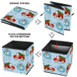 Endless Christmas Themed With Lettering Red Trucks And Snowmans Storage Bin Storage Cube